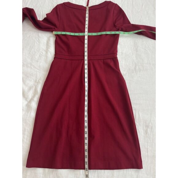 Boden Gizele Ponte Sheath dress, Wine/Maroon, Size 4P - Picture 6 of 7